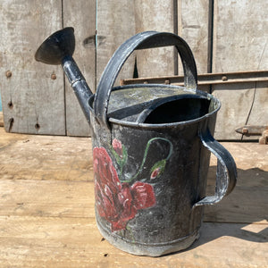 Vintage French Hand painted watering can