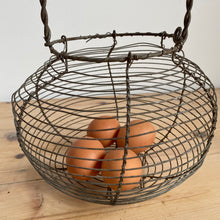 Load image into Gallery viewer, Antique French woven wire egg basket