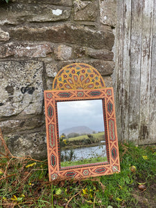 Hand painted wooden mirror