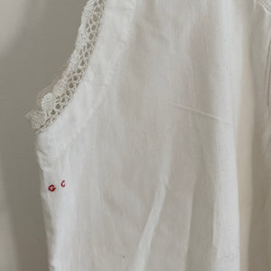 Vintage French White lace trim cotton nightie