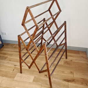 Vintage French wooden clothes horse drying rack