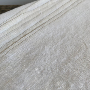 Antique Hemp chalk white sheet with A+D embroidered initials 200x270cm
