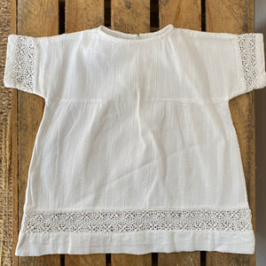 Vintage French handmade cotton broderie baby dress 0-3months « 