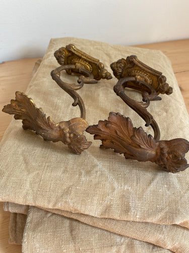 Vintage French Rococo curtain tie backs