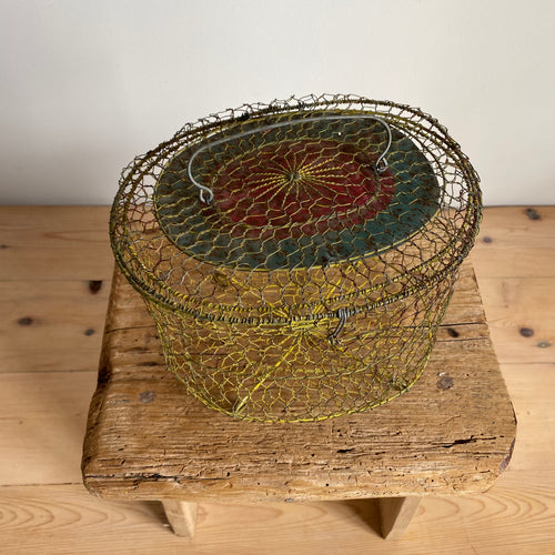 Vintage french wire sewing Basket